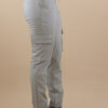 Beige cargo faux leather trousers