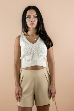 Cream knitted top