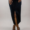 Black long denim skirt