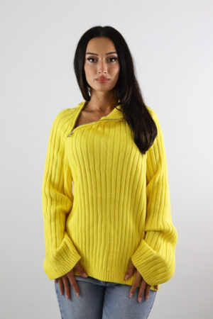 yellow sweater collar neck