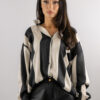 Black and cream striped shirt