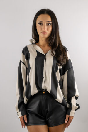 Black and cream striped shirt