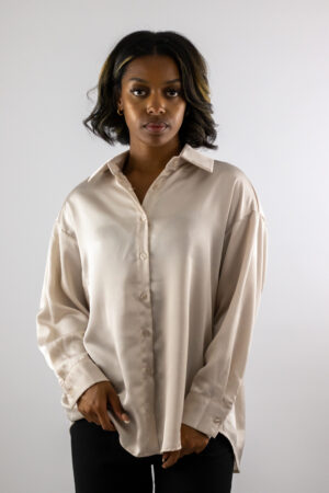 Beige satin shirt