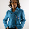 Blue crop jacket