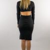 Black skirt and long sleeve top set